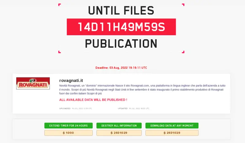 Esempio di leaked data